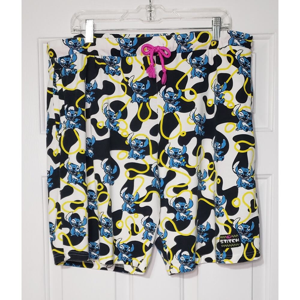 Disney Lilo Stitch Shorts Unisex L White, Black, Yellow and‎ Blue